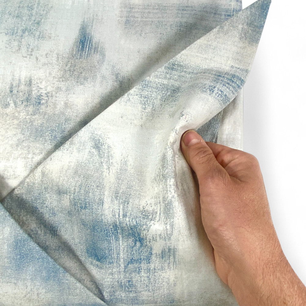 Eisgrauer Bettbezug aus Sleep Time Baumwolle, Made in Italy, abstrakt, rutschfeste Klappe, maschinenwaschbar