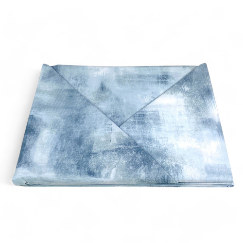 Copripiumino in Cotone Tempo di Dormire Azzurro, Made in Italy, Design Astratto, Patella Antiscivolo, Lavabile in Lavatrice
