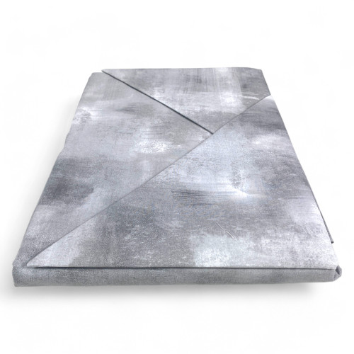 Grauer Bettbezug aus Sleeptime Baumwolle, Made in Italy, abstraktes Design, rutschfeste Klappe, maschinenwaschbar