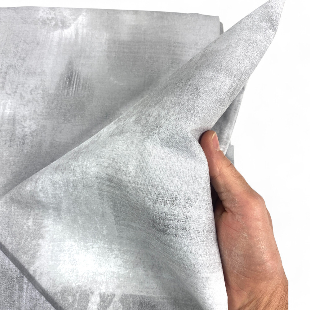 Copripiumino in Cotone Tempo di Dormire Grigio, Made in Italy, Design Astratto, Patella Antiscivolo, Lavabile in Lavatrice