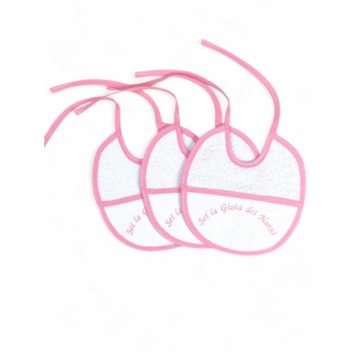 Lot de 3 bavoirs brodés pour bébé « Vous êtes la joie des grands-parents », 100% coton hypoallergénique, Fabriqué en Italie, Bor