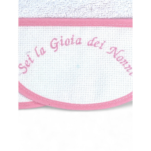 Lot de 3 bavoirs brodés pour bébé « Vous êtes la joie des grands-parents », 100% coton hypoallergénique, Fabriqué en Italie, Bor