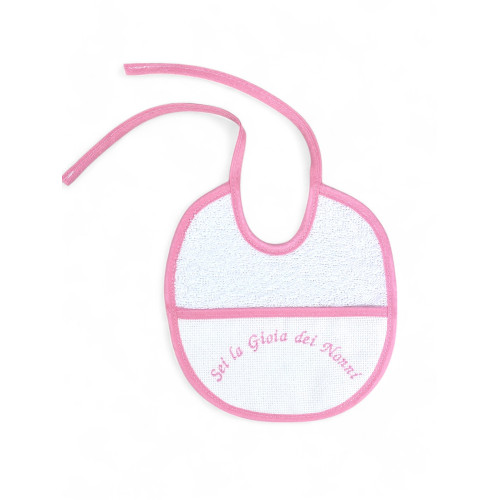 Set 3 Bavaglini Neonato Ricamati "Sei la gioia dei Nonni", 100% Cotone Anallergico, Made in Italy, Bordatura Elegante, 18x18 cm