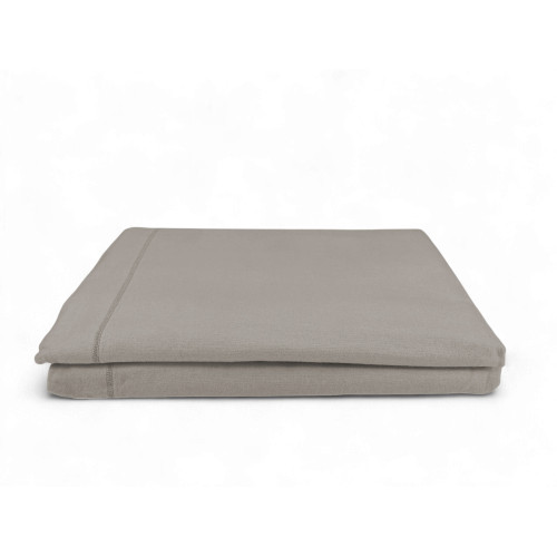 Taupe cornerless flannel top sheet - pure soft cotton | Made in Italy | For Maxi and Oversized Mattresses