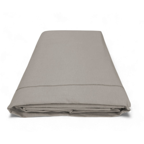 Taupe cornerless flannel top sheet - pure soft cotton | Made in Italy | For Maxi and Oversized Mattresses