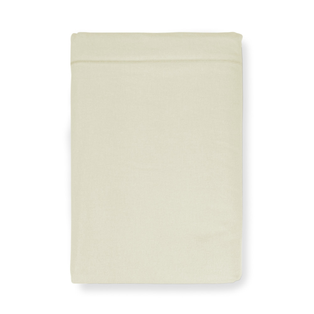Drap supérieur en flanelle sans coins couleur crème - Pur coton doux | Fabriqué en Italie | Pour matelas maxi et surdimensionnés