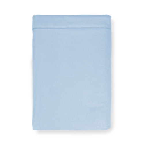 Drap de dessus en flanelle ajustée bleu clair - Pur coton doux | Fabriqué en Italie | Pour matelas maxi et surdimensionnés
