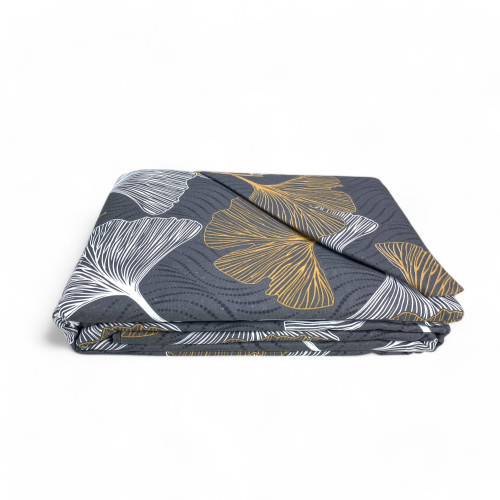 Housse de couette double en flanelle 250x200 cm « Sleeping Time » - Pétales d’Or | Doux, chaud et fabriqué en Italie