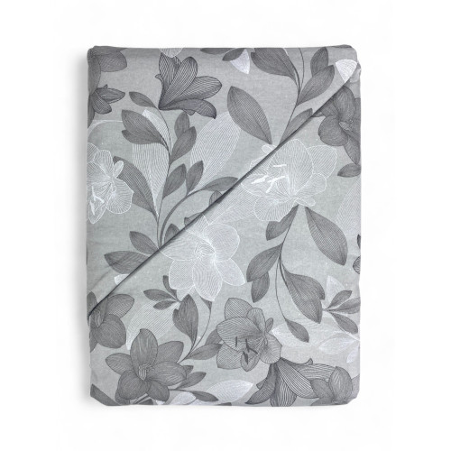 Funda Nórdica Doble Franela 250x200 cm "Sleeping Time" - Grey Flower | Suave, cálido y fabricado en Italia