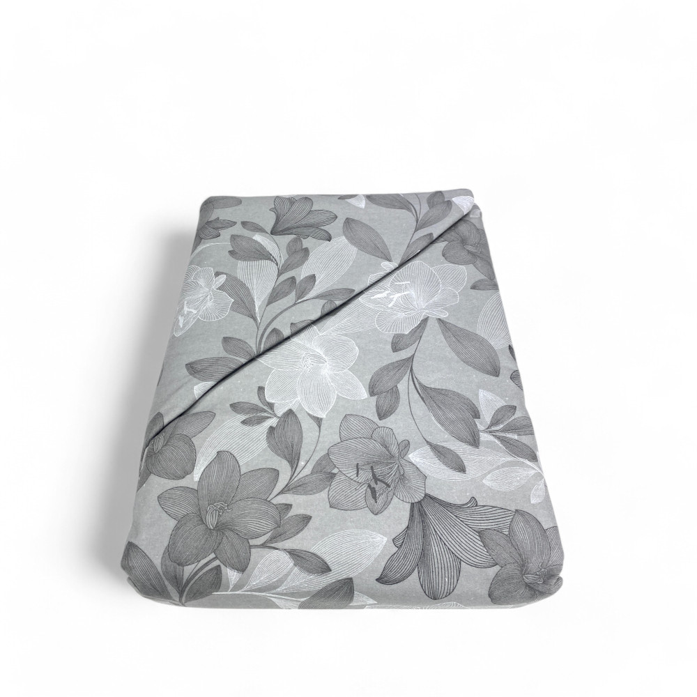 Funda Nórdica Doble Franela 250x200 cm "Sleeping Time" - Grey Flower | Suave, cálido y fabricado en Italia