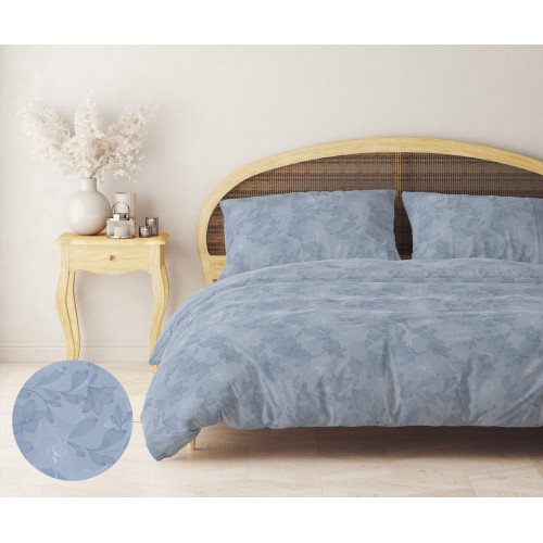 Funda Nórdica Doble Franela 250x200 cm "Sleeping Time" - Flor Azul | Suave, cálido y fabricado en Italia