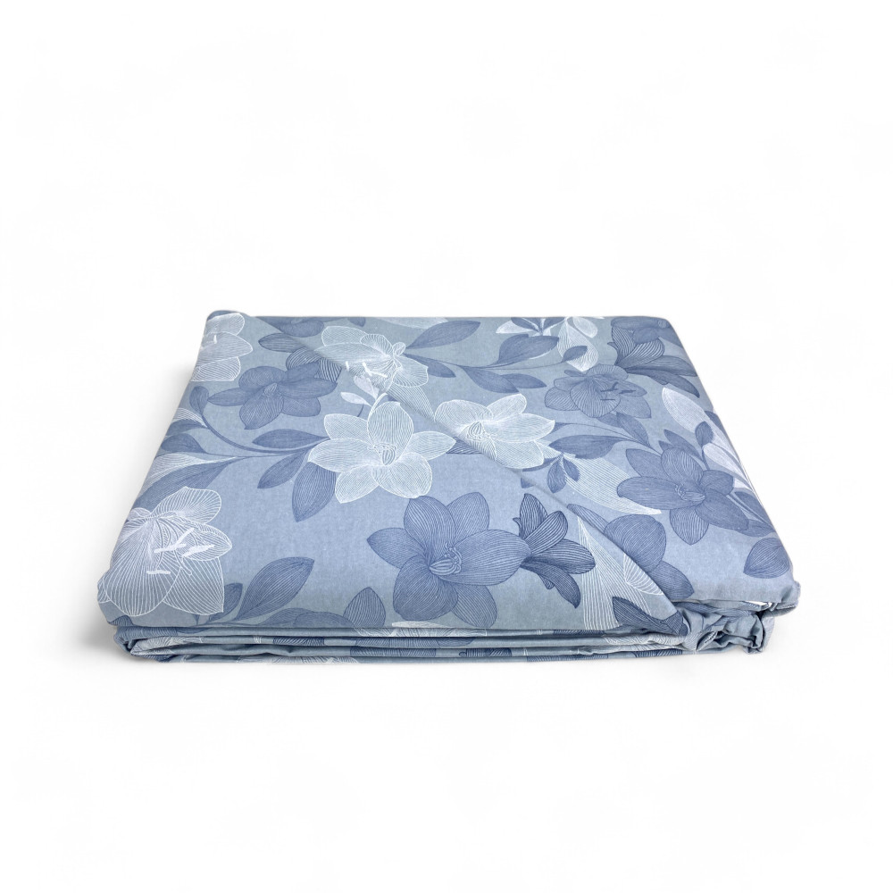 Housse de couette double en flanelle 250x200 cm « Sleeping Time » - Fleur Bleue | Doux, chaud et fabriqué en Italie