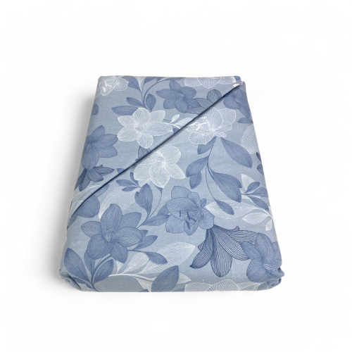 Housse de couette double en flanelle 250x200 cm « Sleeping Time » - Fleur Bleue | Doux, chaud et fabriqué en Italie
