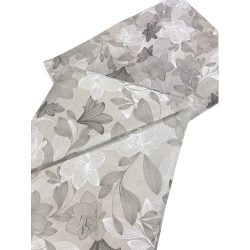 Doppelbettbezug aus Flanell 250x200 cm "Sleeping Time" - Taubengrau Blume | Weich, warm, AntiPilling Made in Italy