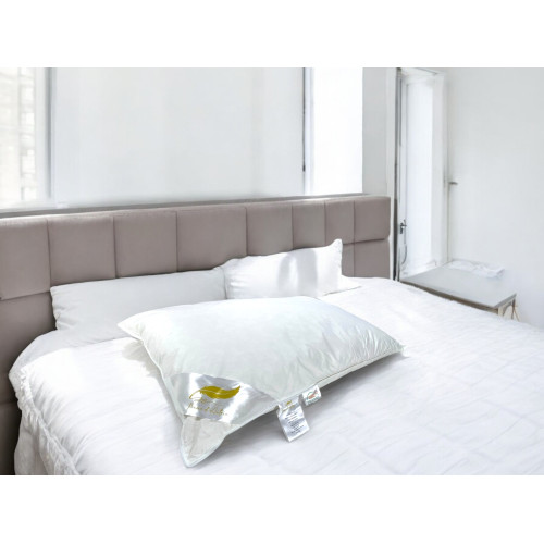 Coussin de lit double en duvet d’oie 50x80 cm | Oreiller ergonomique, respirant et hypoallergénique | Plumes de l’auteur