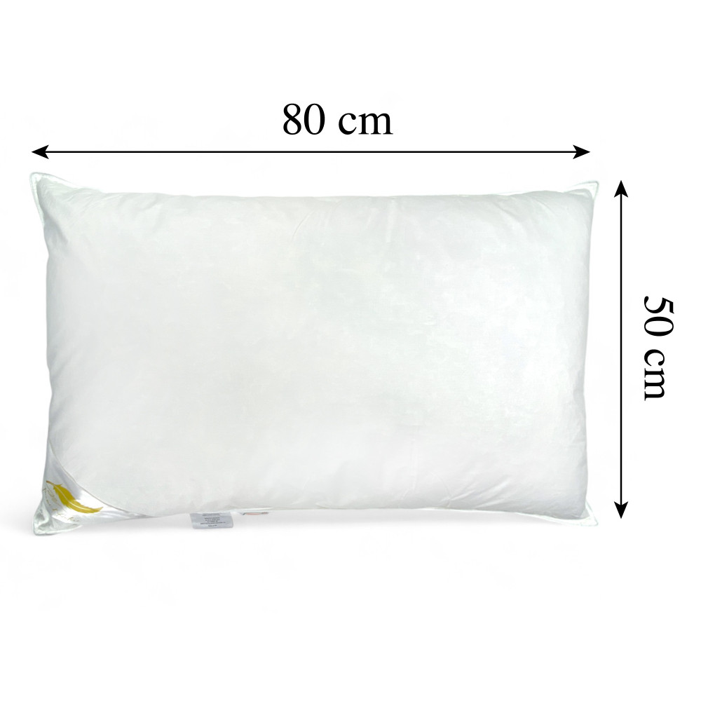 Double Bed Cushion in Goose Down 50x80 cm | Ergonomic, Breathable and Hypoallergenic Pillow | Author's Feathers