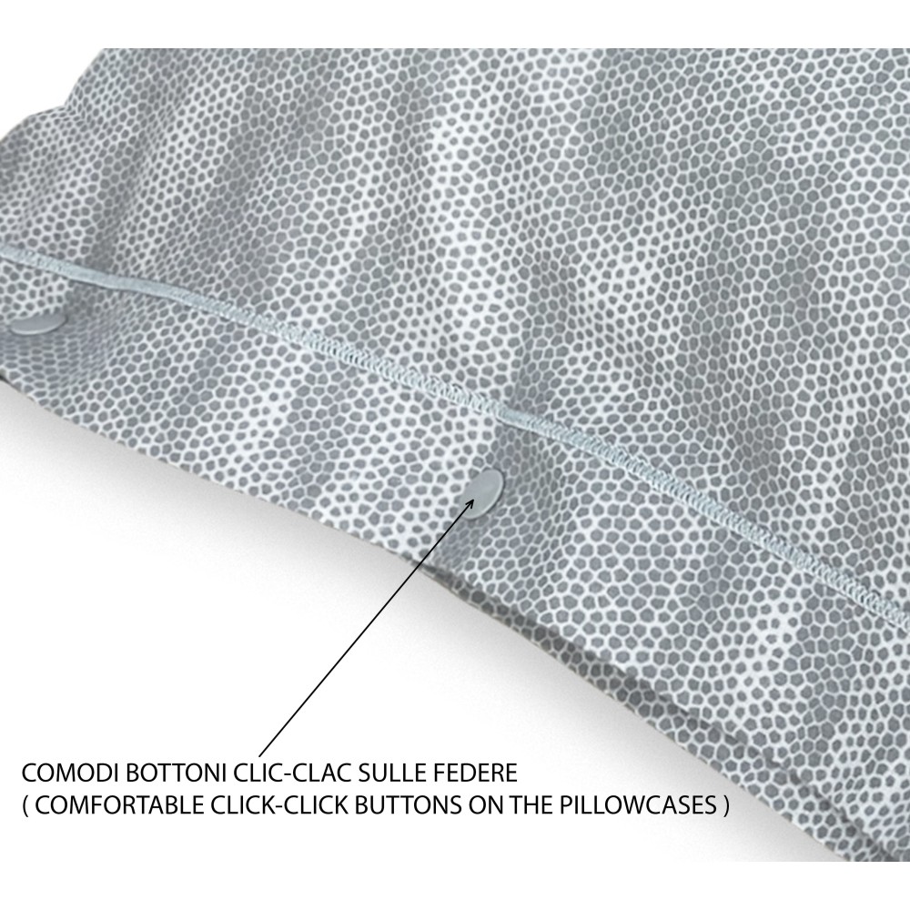 Doppelbettbezug aus Flanell 250x200 cm "Sleeping Time" - Junge Grau | Elegant, warm und Made in Italy