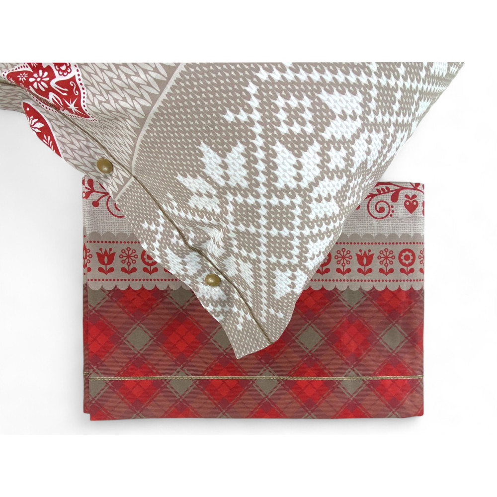 Flannel Double Duvet Cover 250x200 cm "Sleeping Time" - Mezzenile | Tyrolean Style, Warm and Made in Italy