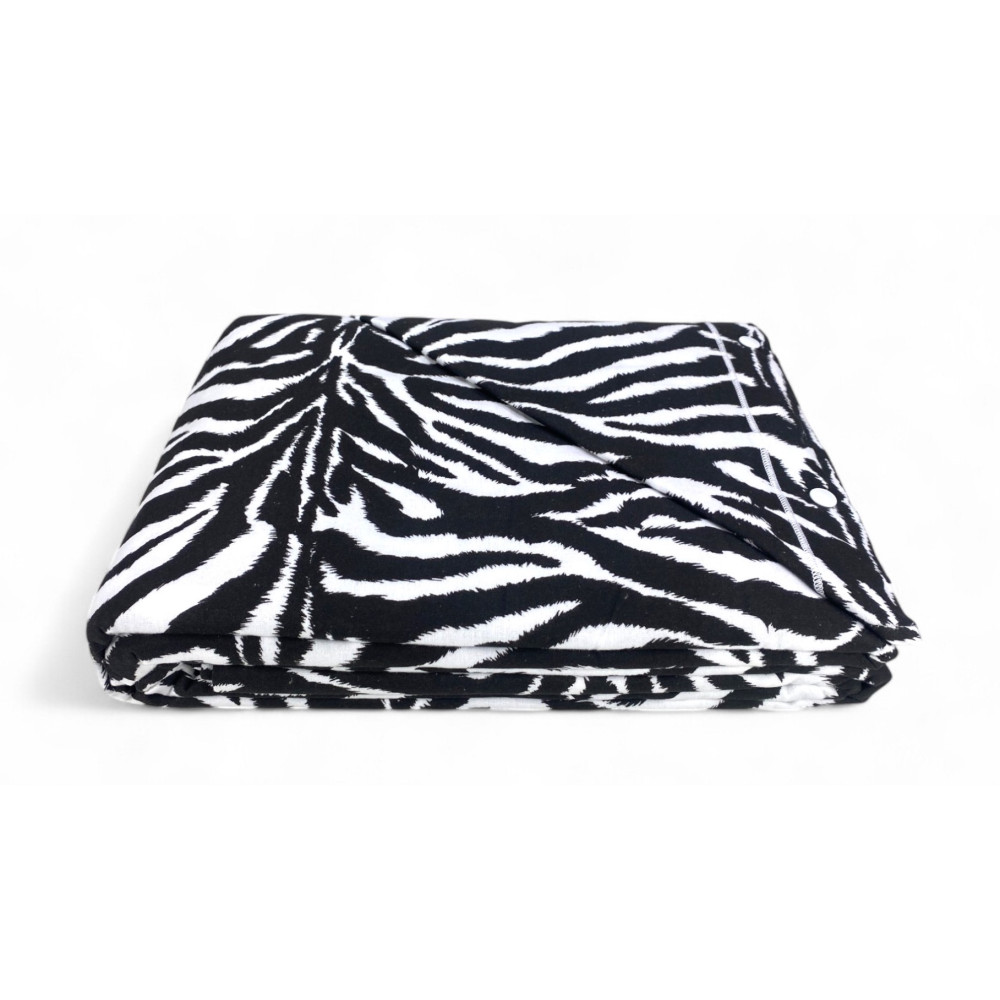 Flannel Double Duvet Cover 250x200 cm "Sleep Time" - Zebra | Warm, Soft and Made in Italy