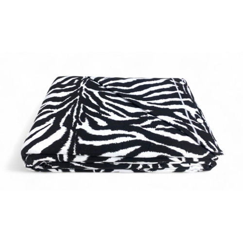 Housse de couette double en flanelle 250x200 cm « Sleep Time » - Zebra | Chaud, doux et fabriqué en Italie