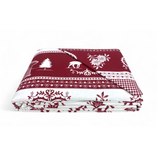 Flannel Double Duvet Cover 250x200 cm "Sleeping Time" - Tyrol | Warm, Soft and Made in Italy