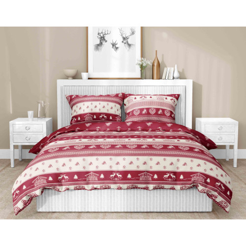 Housse de couette double en flanelle 250x200 cm « Sleeping Time » - Tyrol | Chaud, doux et fabriqué en Italie