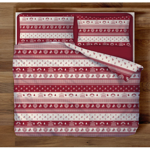 Flanell Doppelbettbezug 250x200 cm "Sleeping Time" - Tirol | Warm, weich und Made in Italy