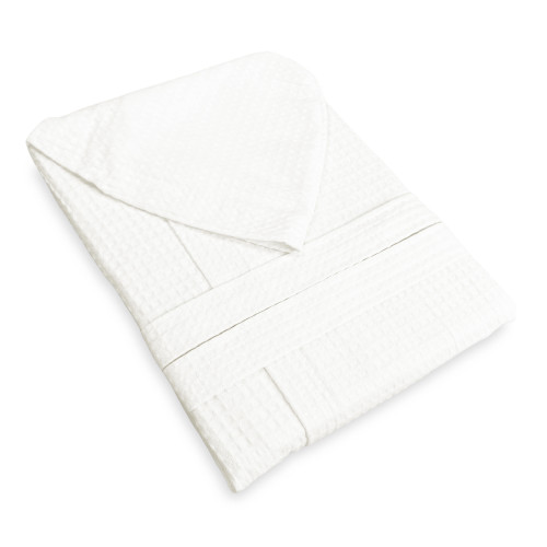BEE Bee© Nest Peignoir en pur coton avec capuche pour adultes couleur lait