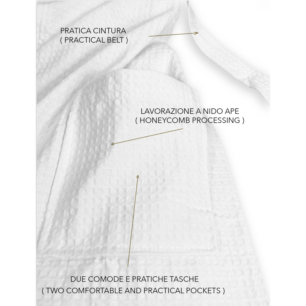 Albornoz BEE Bee© Nest en Puro Algodón con Capucha para Adultos Color Leche