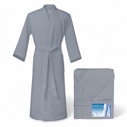 Peignoir Bee© Bee Nest en pur coton avec capuchon adulte GRIS