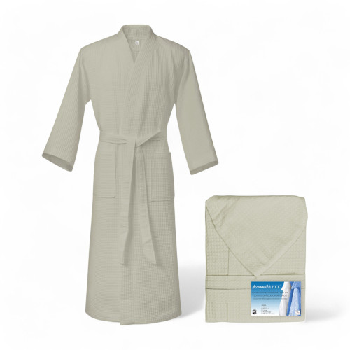 BEE Bee© Nest Bathrobe in Pure Cotton with Hood for Adults BEIGE