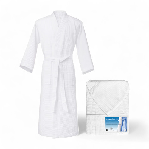 ACCAPPATOIO Nido Ape BEE© in Puro cotone con Cappuccio da Adulto BIANCO