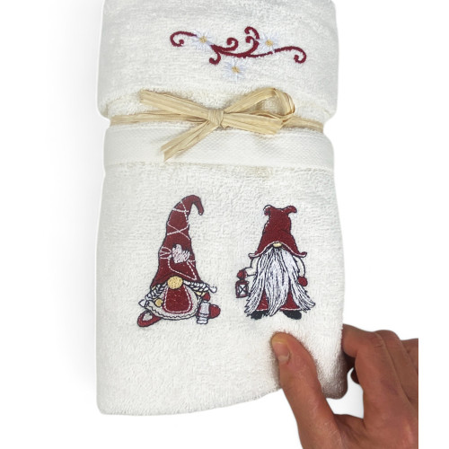 SET Serviettes TYROL TYROLIEN ELFI ELFO Pure Cotton Cream