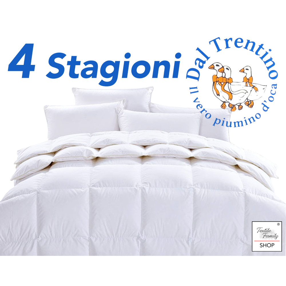 Trentino Goose Down 4 Seasons, 2 Separable Duvets, Soft, Versatile, 50% Down and 50% Goose Down, OEKO-TEX Certified