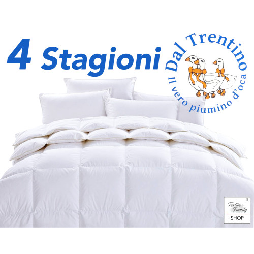 Trentino Goose Down 4 Seasons, 2 Separable Duvets, Soft, Versatile, 50% Down and 50% Goose Down, OEKO-TEX Certified