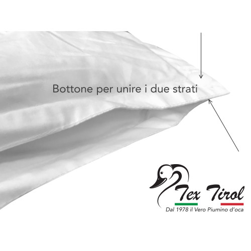 Trentino Goose Down 4 Seasons, 2 Separable Duvets, Soft, Versatile, 50% Down and 50% Goose Down, OEKO-TEX Certified