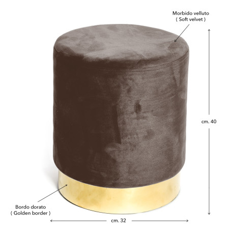 Pouf Poggiapiedi Velvet in...