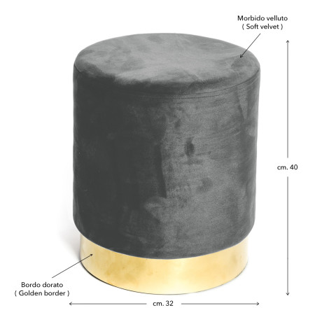 Velvet Hocker Pouf aus...