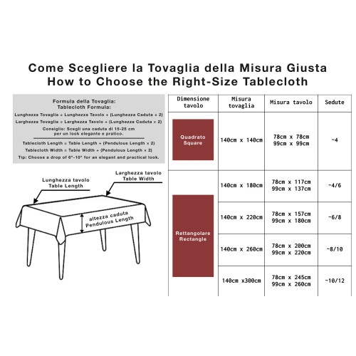 Transparent Stain-resistant Tablecloth in PVC Crystal, Crystal Table Cover Thickness 0.20 mm, Made in Italy