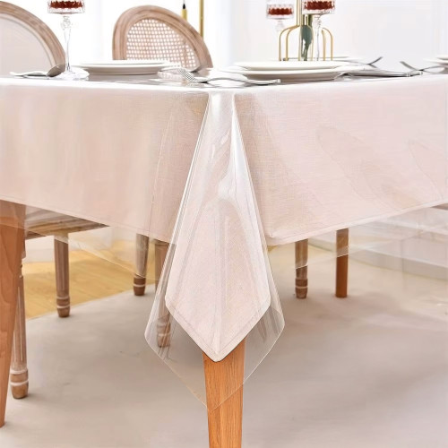 Transparent Stain-resistant PVC Crystal Tablecloth, Crystal Table Cover 0.20 mm Thick, Cut to Size, Made in Italy