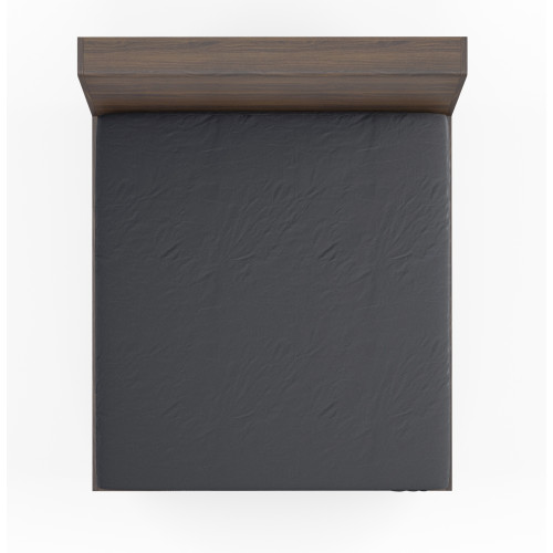 Sábana bajera fuerte color liso gris plomo, 100% algodón, lavable, Made in Italy