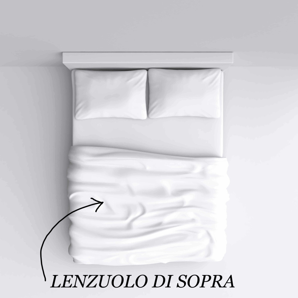 Lenzuolo di Sopra Cordonetto Strong Tinta Unita Grigio Piombo, 100% Cotone, Made in Italy
