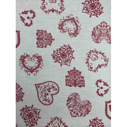 TELO ARREDO Copritutto GRAN FOULARD Copriletto COPRIDIVANO Tessuto MIROS CUORE ROSSO