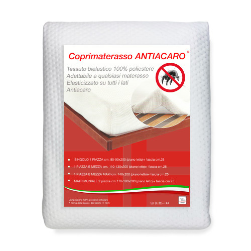 Coprimaterasso Jersey Elasticizzato | Anallergico e Antiacaro | Morbido e Silenzioso | Angoli Maxi Materassi alti