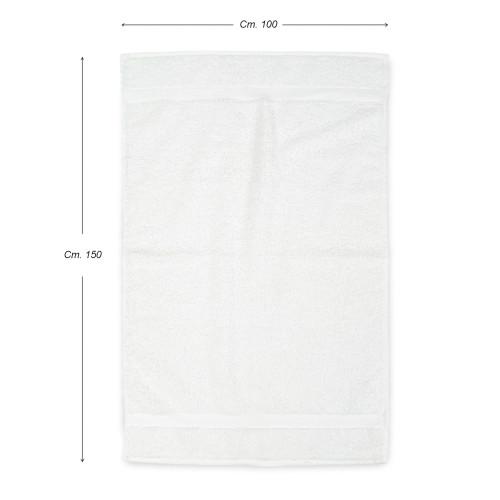 White Bath Towel 100x150 cm – 100% Soft and Absorbent Cotton Terry – Made in Italy – Ideal for Hotels and B&Bs