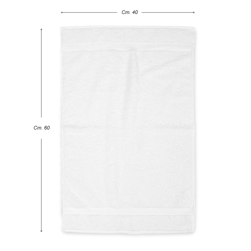 Set 6 Asciugamani Ospite in Spugna di Cotone 100% Bianco – 40x60 cm | Morbidi, Assorbenti, Resistenti – Made in Italy