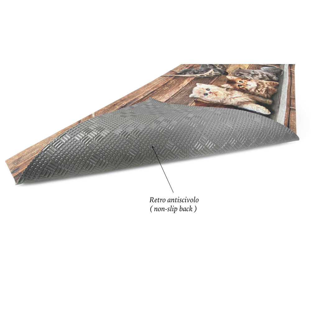 Tapis de course avec chats – Antidérapant, lavable, Soft Runner, Différentes tailles – Fabriqué en Italie