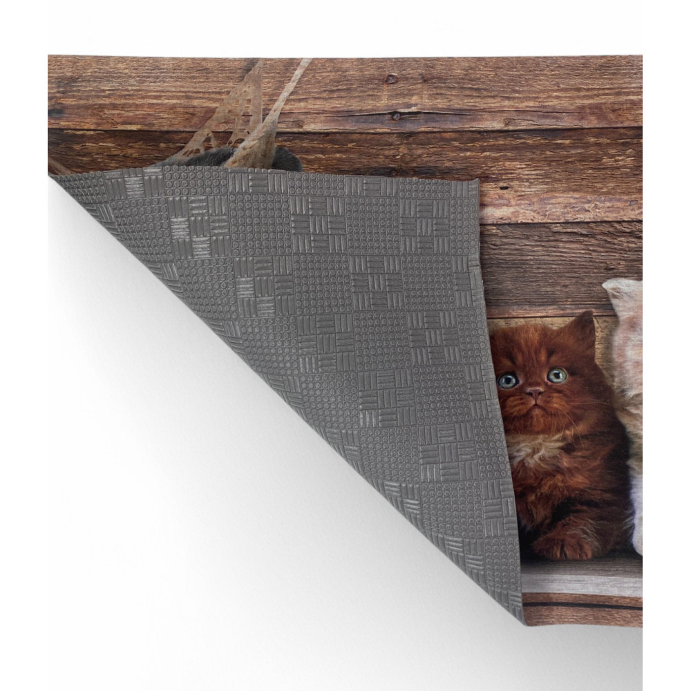 Runner Rug with Cats – Non-Slip, Washable, Soft Runner, Various Sizes – Made in Italy