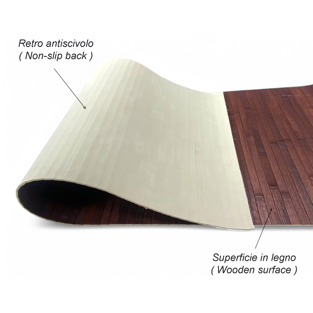 ALFOMBRA DE COCINA EN MADERA bambú AMADERADO LISO MARRÓN