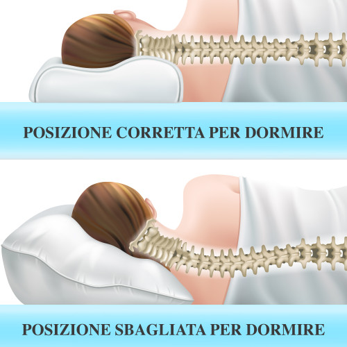 BUBBLES Memory Foam Cervical Pillow - Orthopedic, Anti-mite, Hypoallergenic, Removable Cover with Massage Cover, 75x45 cm